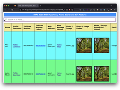 html table list template